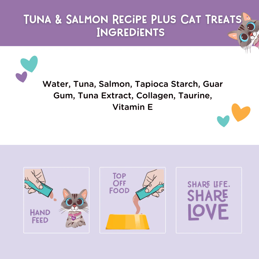 Pack of 24 Tubes Tuna and Salmon Mousse Treats Plus recipes - Image 2